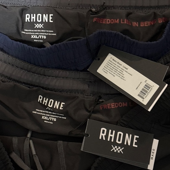 2 pairs RHONES men’s XXL athletic shorts NWT - black & blue - Picture 2 of 8